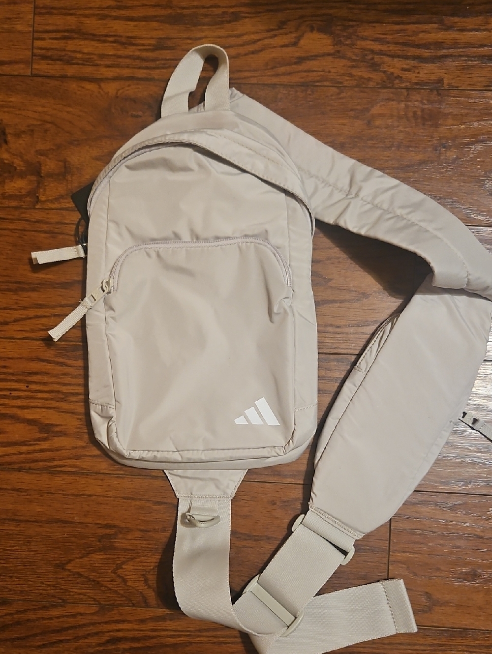 Adidas Cream Sling Belt Bag with White Logo